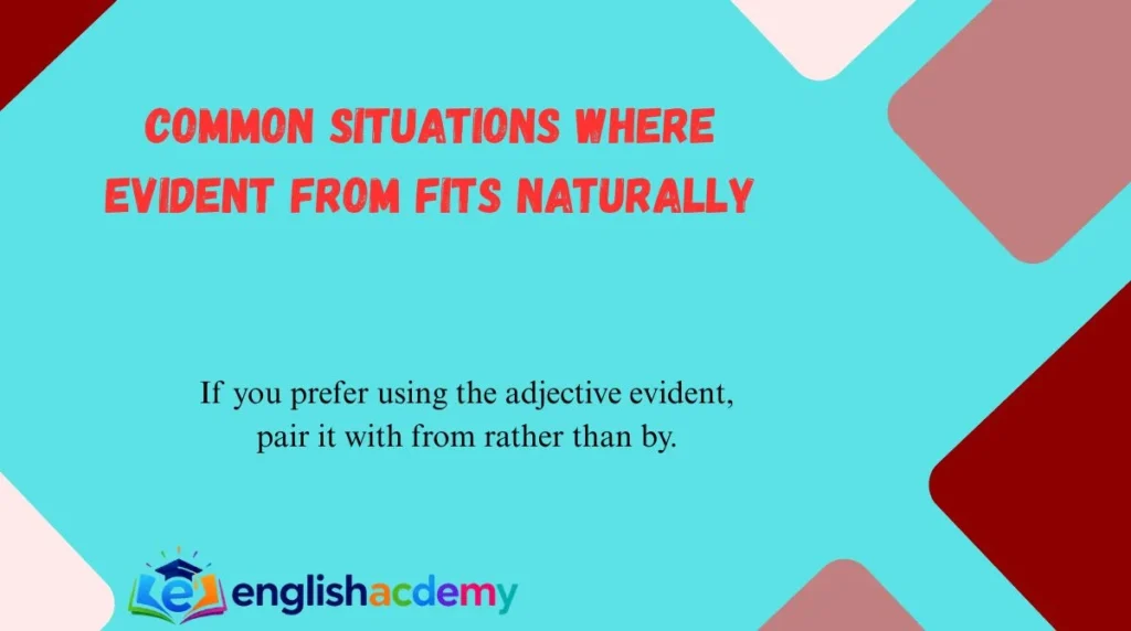 Common Situations Where Evident From Fits Naturally