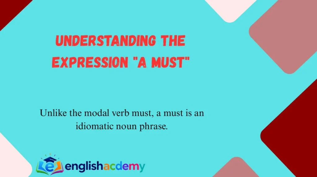 Understanding the Expression "A Must"