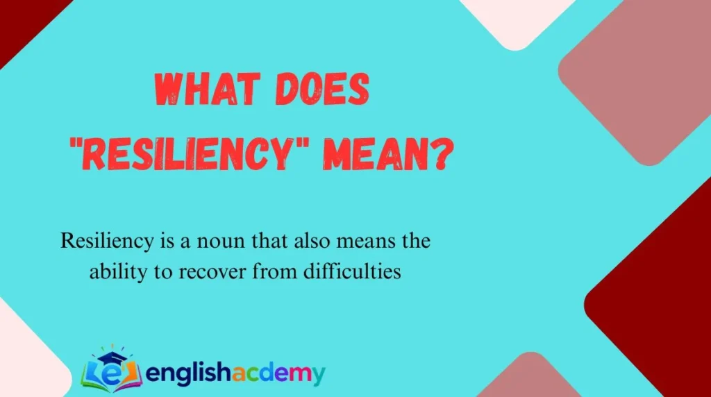 What Does "Resiliency" Mean?