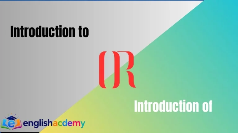 Introduction to or Introduction of