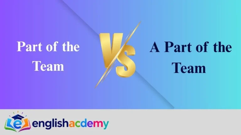 Part of the Team vs A Part of the Team