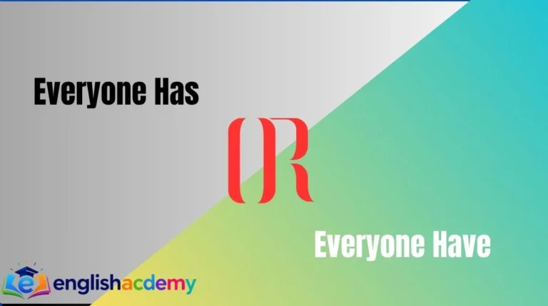 Everyone Has or Everyone Have
