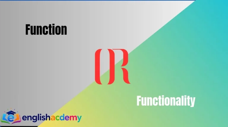 Function vs Functionality